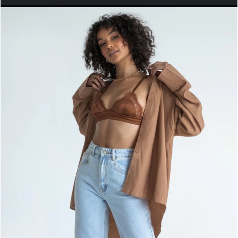 Princess polly oversized button up color brown